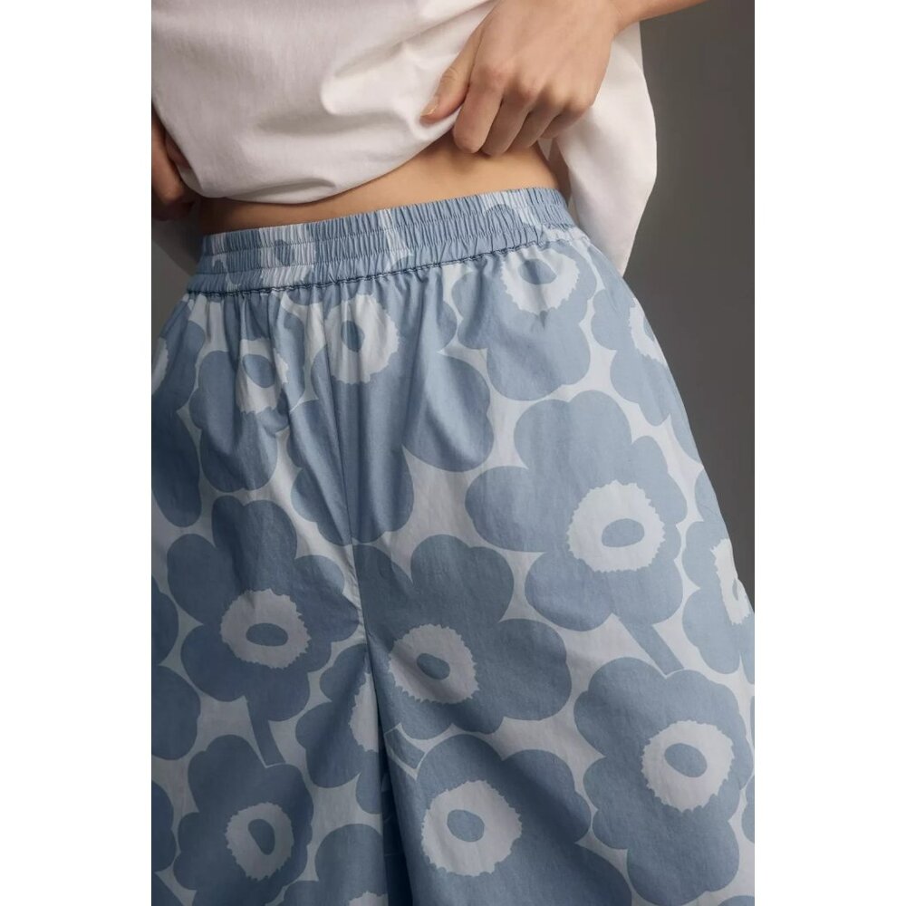 Marimekko Blue Floral Wide-Leg Pants - Picture 6 of 13